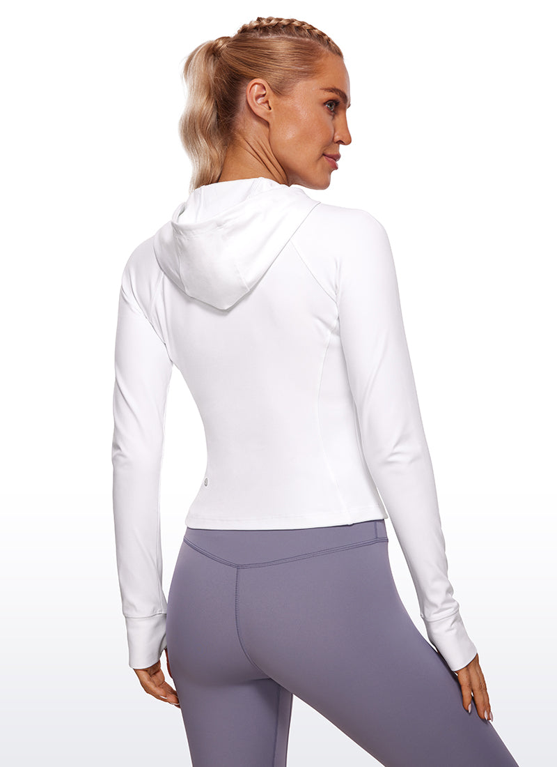 CRZ YOGA Sudaderas con capucha Butterluxe Cremallera completa blanco