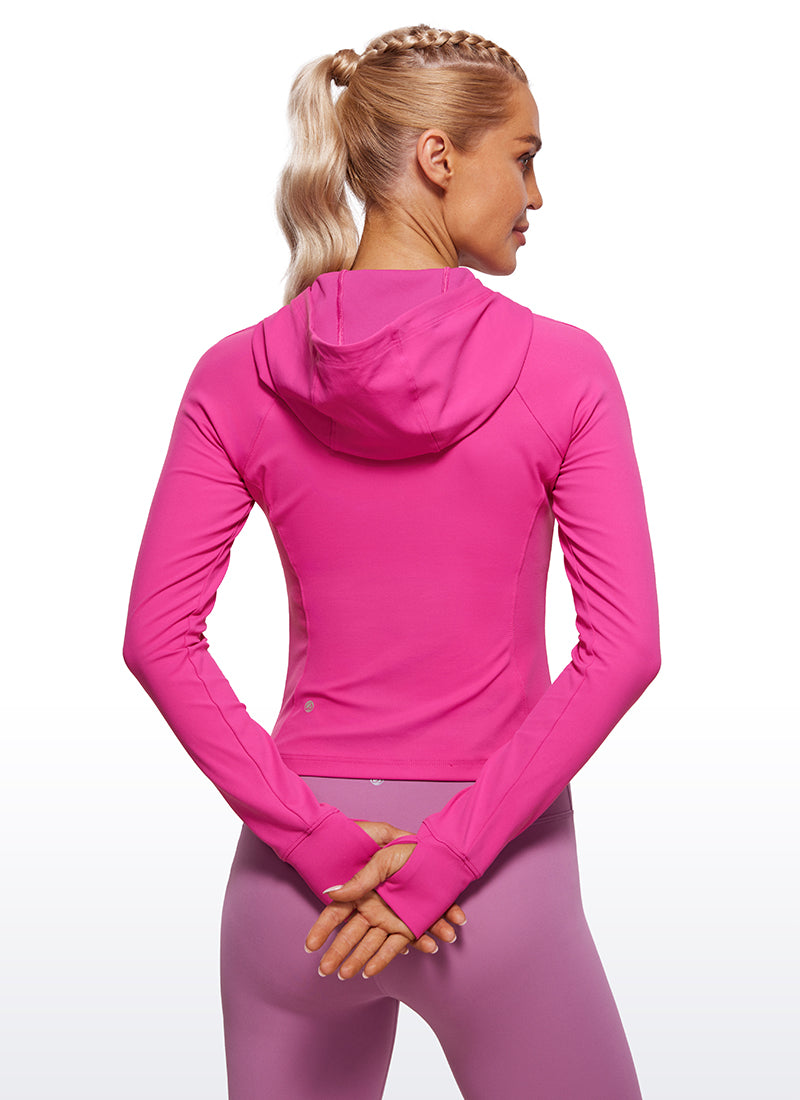 CRZ YOGA Sudaderas con capucha Butterluxe Cremallera completa Púrpura Hibisco