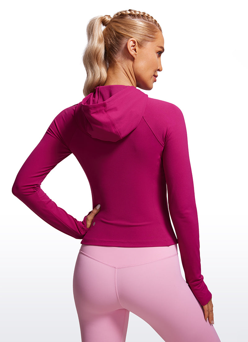 CRZ YOGA Sudaderas con capucha Butterluxe Cremallera completa Magenta Púrpura