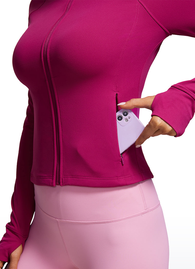 CRZ YOGA Sudaderas con capucha Butterluxe Cremallera completa Magenta Púrpura