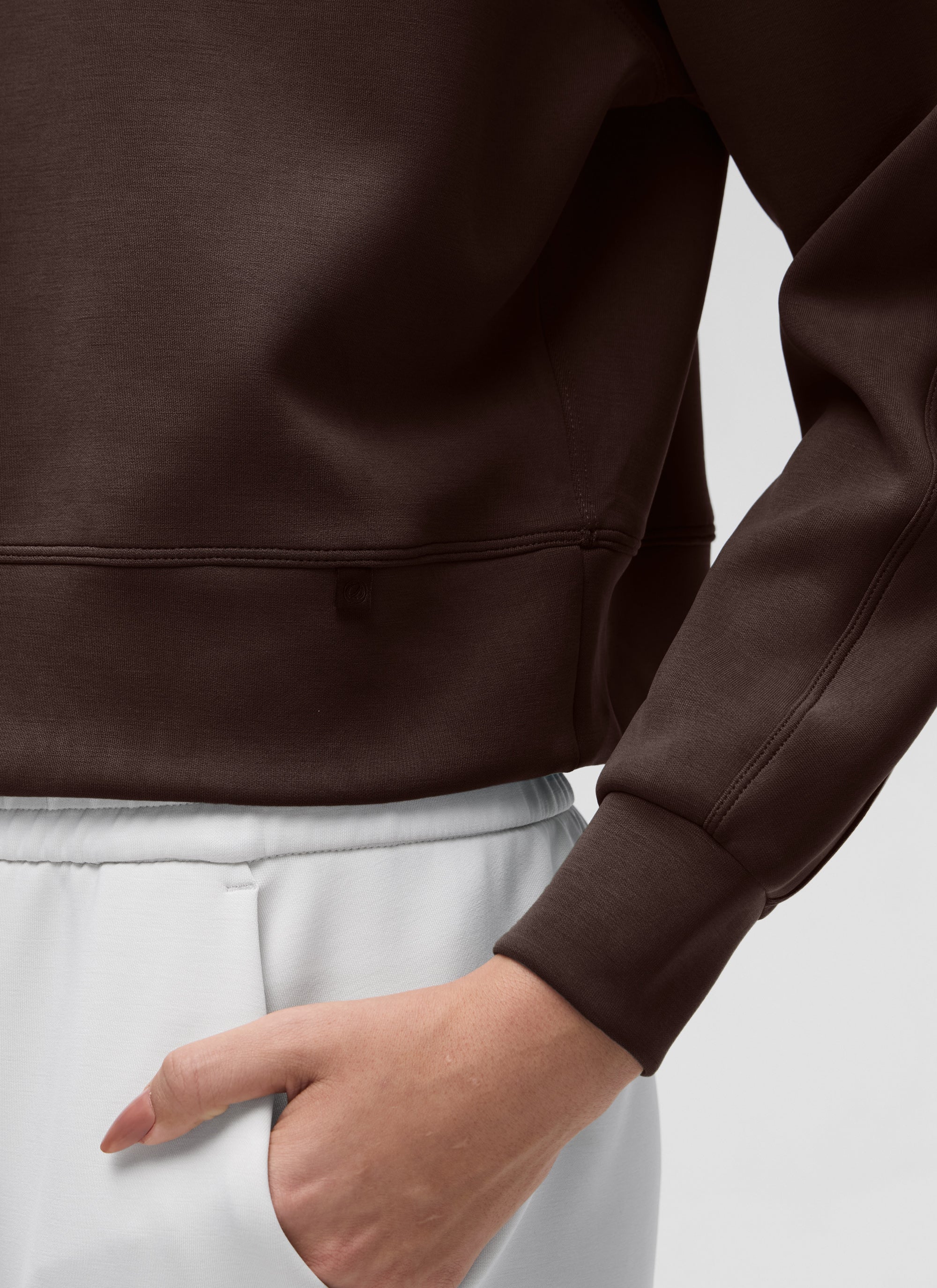 CRZ YOGA SoftAura Sudadera Básica de Cuello Redondo para Mujer Azul Belga