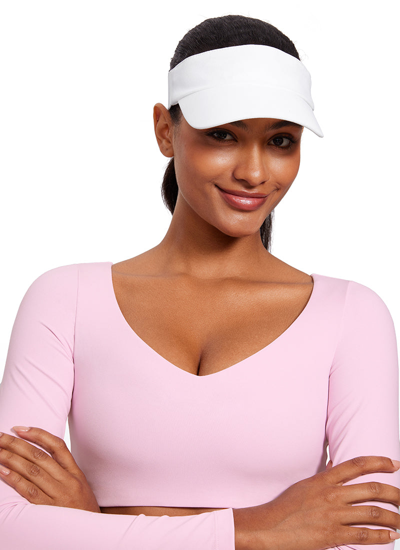 CRZ YOGA Mujeres Butterluxe Manga Larga con Escote en V de Doble Capa Peonía Rosa