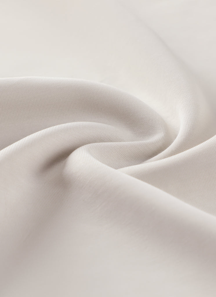 CRZ YOGA SoftAura Sudadera Básica de Cuello Redondo para Mujer Blanca Lechosa